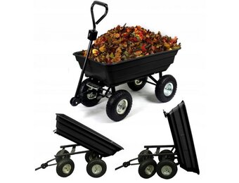 Tuinkar -  met kiepfunctie - 75 liter - 110x51x50 cm - zwart