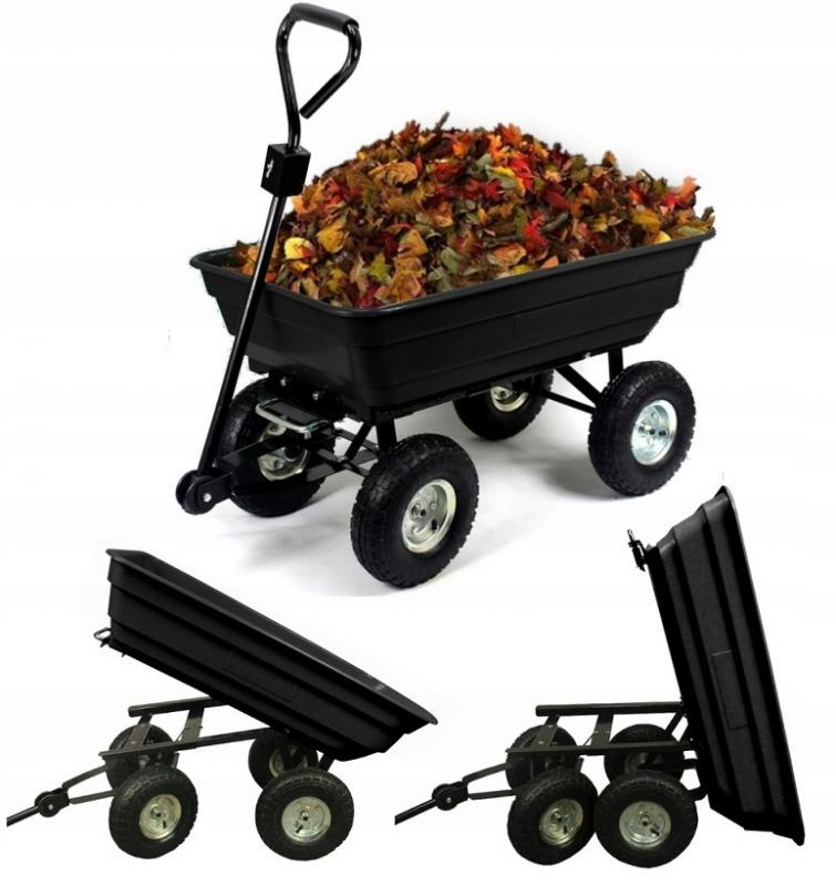 Tuinkar -  met kiepfunctie - 75 liter - 110x51x50 cm - zwart