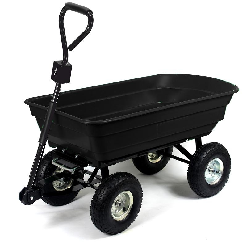 Tuinkar - met kiepfunctie - 75 liter - 110x51x50 cm - zwart