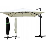 Zweefparasol - met voet en parasolhoes - 300x400cm - beige