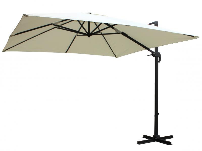 Zweefparasol - met voet en parasolhoes - 300x400cm - beige