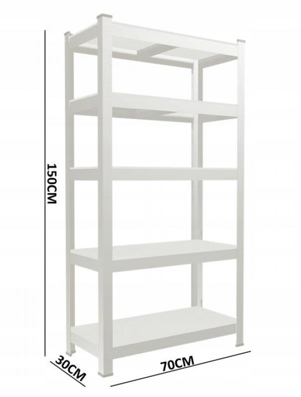 Stellingkast - met 5 planken - 150x70x30 cm - grijs