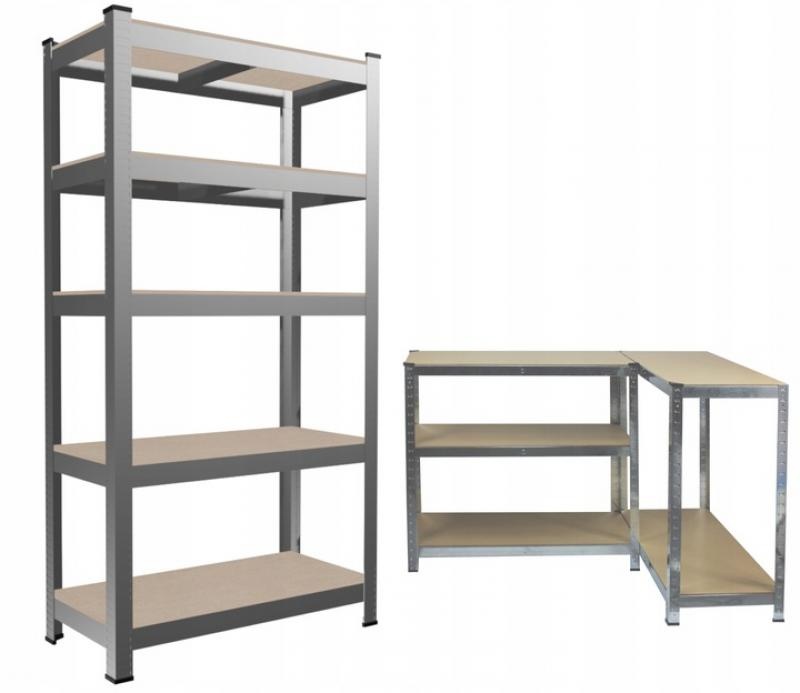 Stellingkast - met 5 planken - 180x90x40 cm - grijs