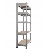 Stellingkast - met 5 planken - 180x90x40 cm - grijs