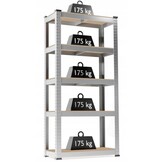 Stellingkast - met 5 planken - 180x90x40 cm - grijs