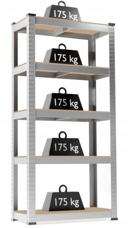 Stellingkast - met 5 planken - 180x90x40 cm - grijs