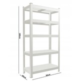 Stellingkast - met 5 planken - 180x90x40 cm - grijs