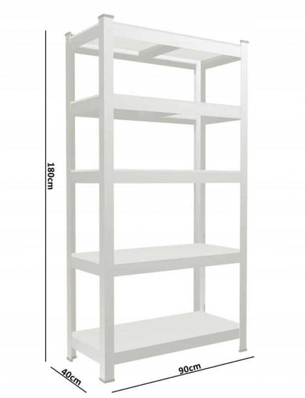 Stellingkast - met 5 planken - 180x90x40 cm - grijs