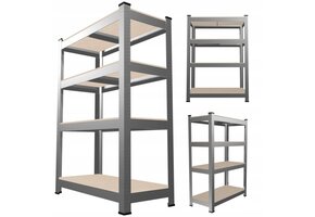 Stellingkast - met 4 planken - 150x70x30cm - grijs