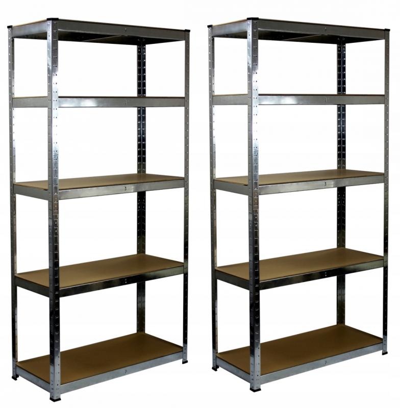 Stellingkast set - met 5 planken - 180x90x30 cm - grijs