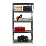 Stellingkast set - met 5 planken - 180x90x30 cm - grijs