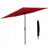 Parasol - tuinparasol - met hoes - rond - 300 cm - rood