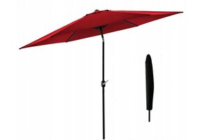 Parasol - tuinparasol - met hoes - rond - 300 cm - rood