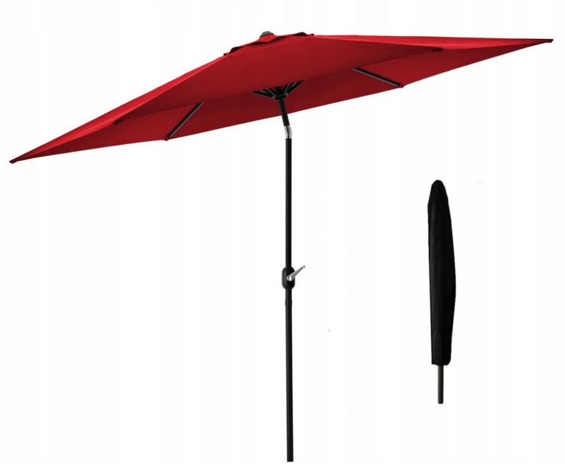 Parasol - tuinparasol - met hoes - rond - 300 cm - rood
