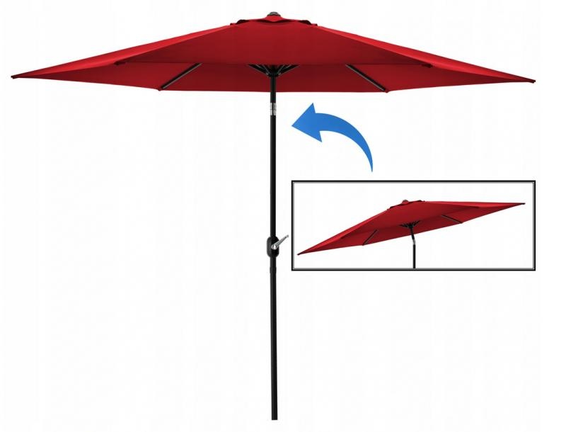 Parasol - tuinparasol - met hoes - rond - 300 cm - rood