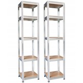 Stellingkast set - met 5 planken - 180x40x40 cm - grijs