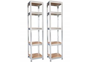 Stellingkast set - met 5 planken - 180x40x40 cm - grijs