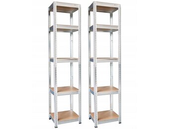 Stellingkast set - met 5 planken - 180x40x40 cm - grijs