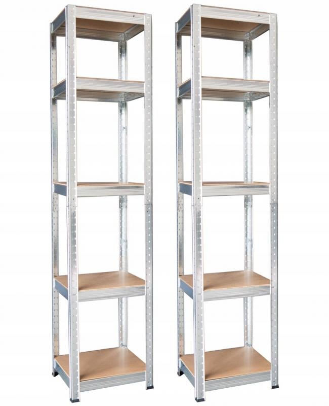 Stellingkast set - met 5 planken - 180x40x40 cm - grijs