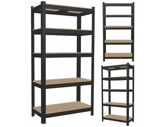 Stellingkast - met 5 planken - 180x90x40 - zwart