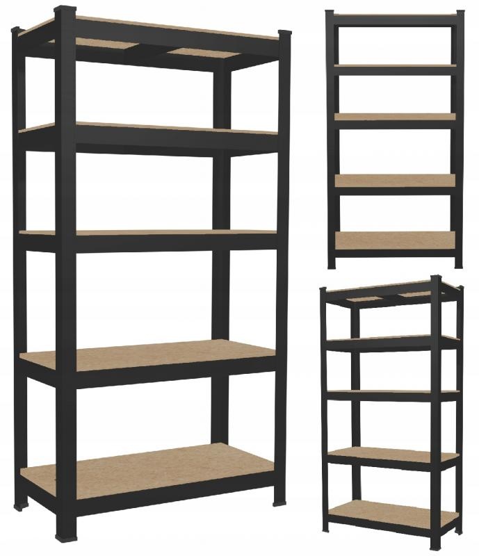 Stellingkast - met 5 planken - 180x90x40 - zwart