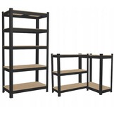 Stellingkast - met 5 planken - 180x90x40 - zwart