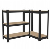 Stellingkast - met 5 planken - 180x90x40 - zwart