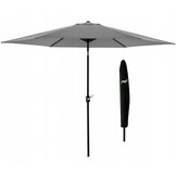 Parasol - tuinparasol - met hoes - rond - 300 cm - grijs