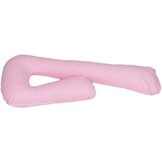 Zwangerschapskussen 100% katoen 235 cm roze met roze ruitjespatroon