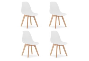Eetkamerstoelen KITO - set van 4 eettafel stoelen - wit