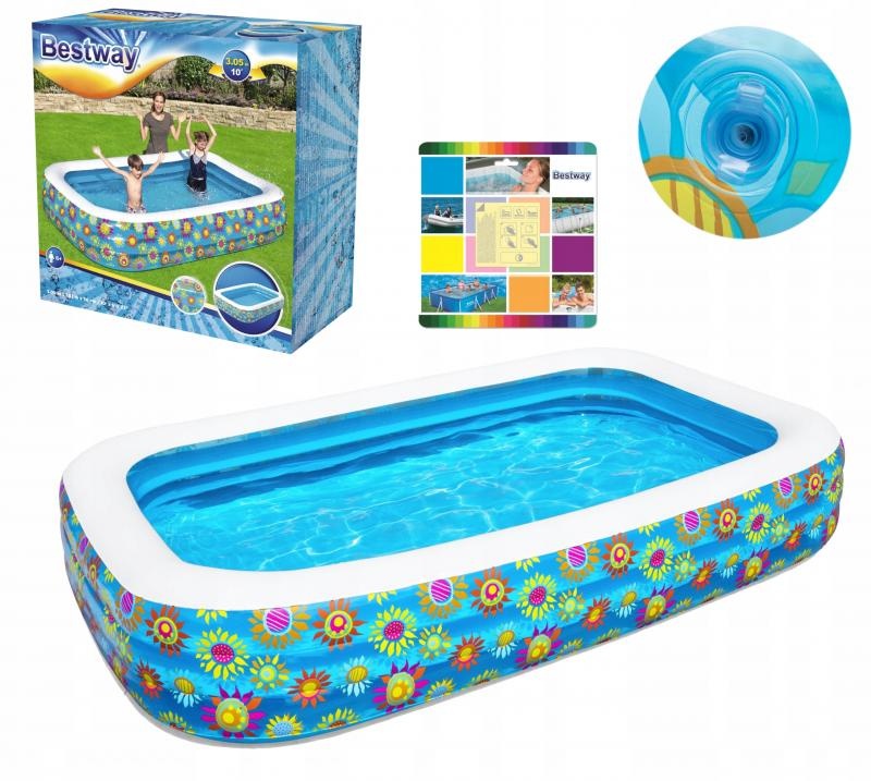 Bestway - opblaas zwembad - flora jumbo - 305x183x56cm