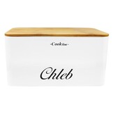 Broodtrommel set - met 3 voorraaddozen - staal, bamboe - wit