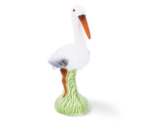 Tuinbeeld - ooievaar - 40x13x30 cm - veelkleurig