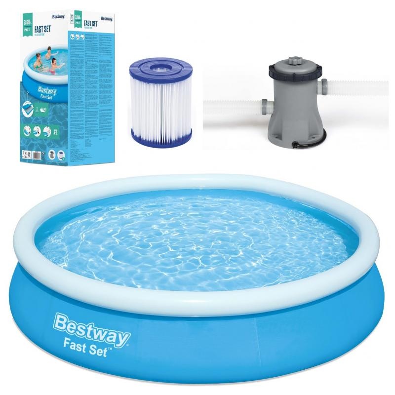 Bestway - opblaas zwembad - 366x76 cm - met filterpomp