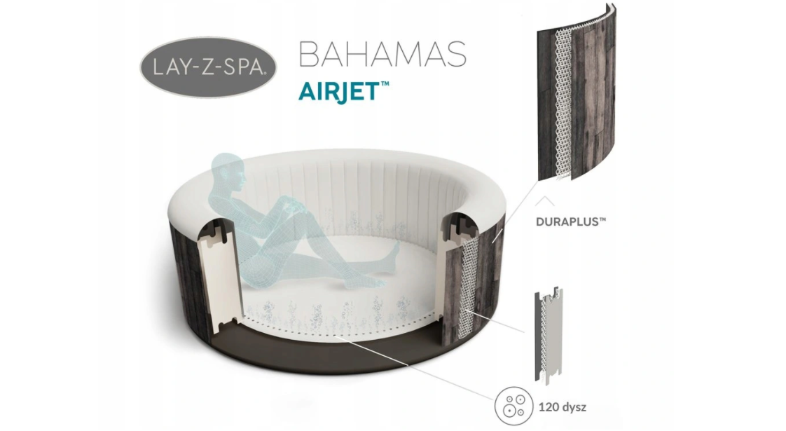 Bestway Lay-Z-Spa BAHAMAS bubbelbad - 4 pers - 180x66 cm