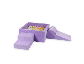 Foam speelset - met ballenbak en 400 ballen - 4-delig - paars