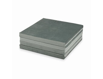Speelmat opvouwbaar- 120x120 cm - velvet - vierkant - grijs
