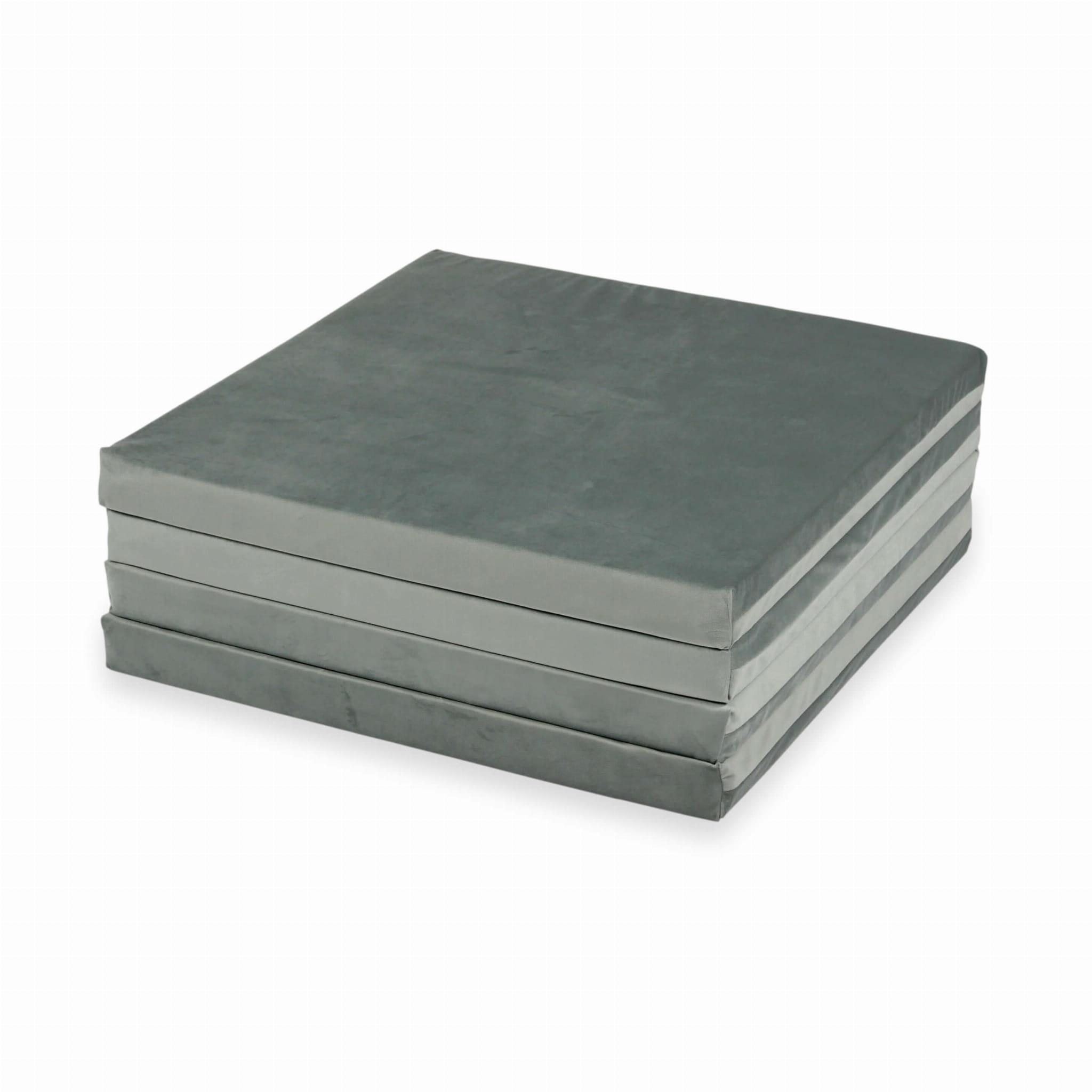 Speelmat opvouwbaar- 120x120 cm - velvet - vierkant - grijs