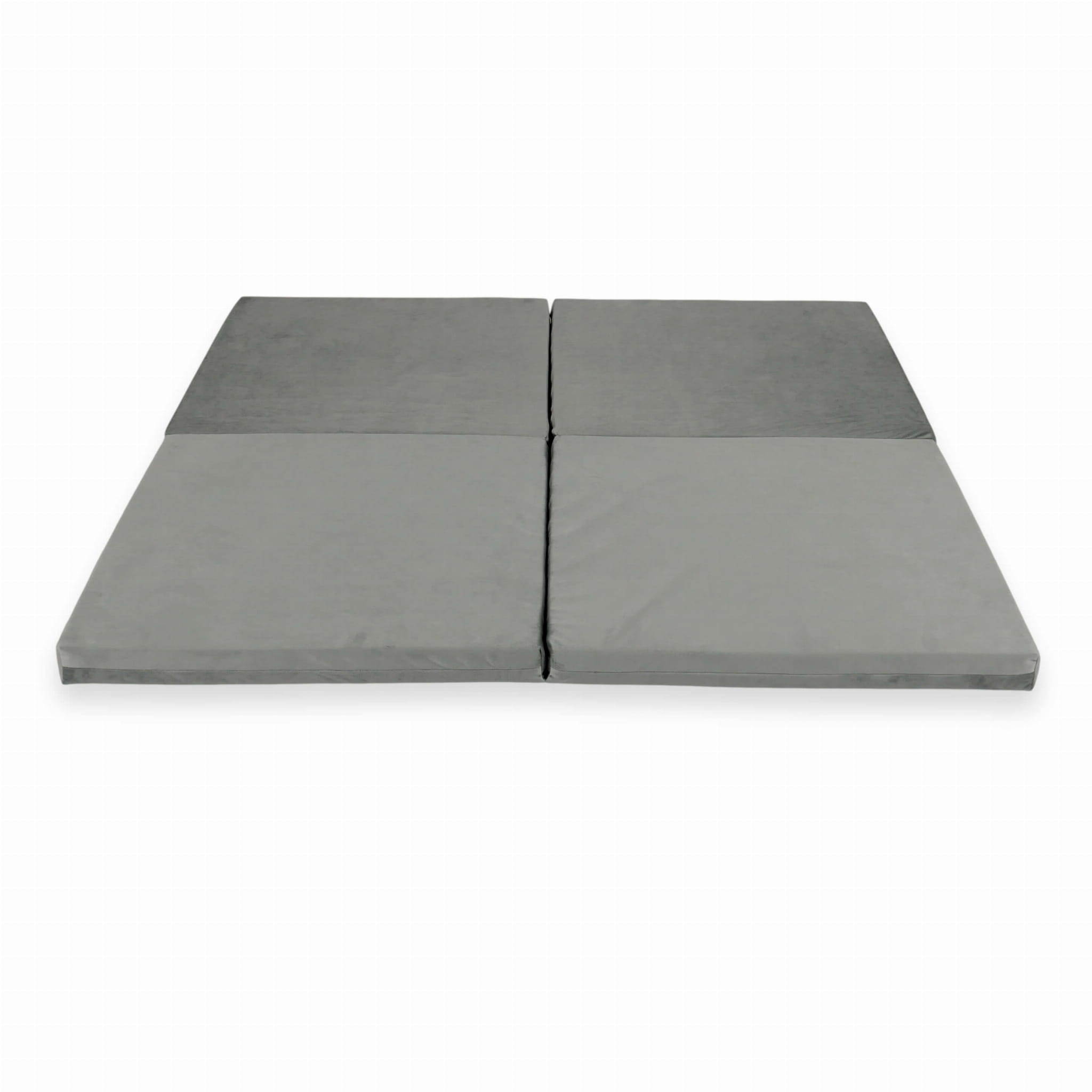 Speelmat opvouwbaar- 120x120 cm - velvet - vierkant - grijs