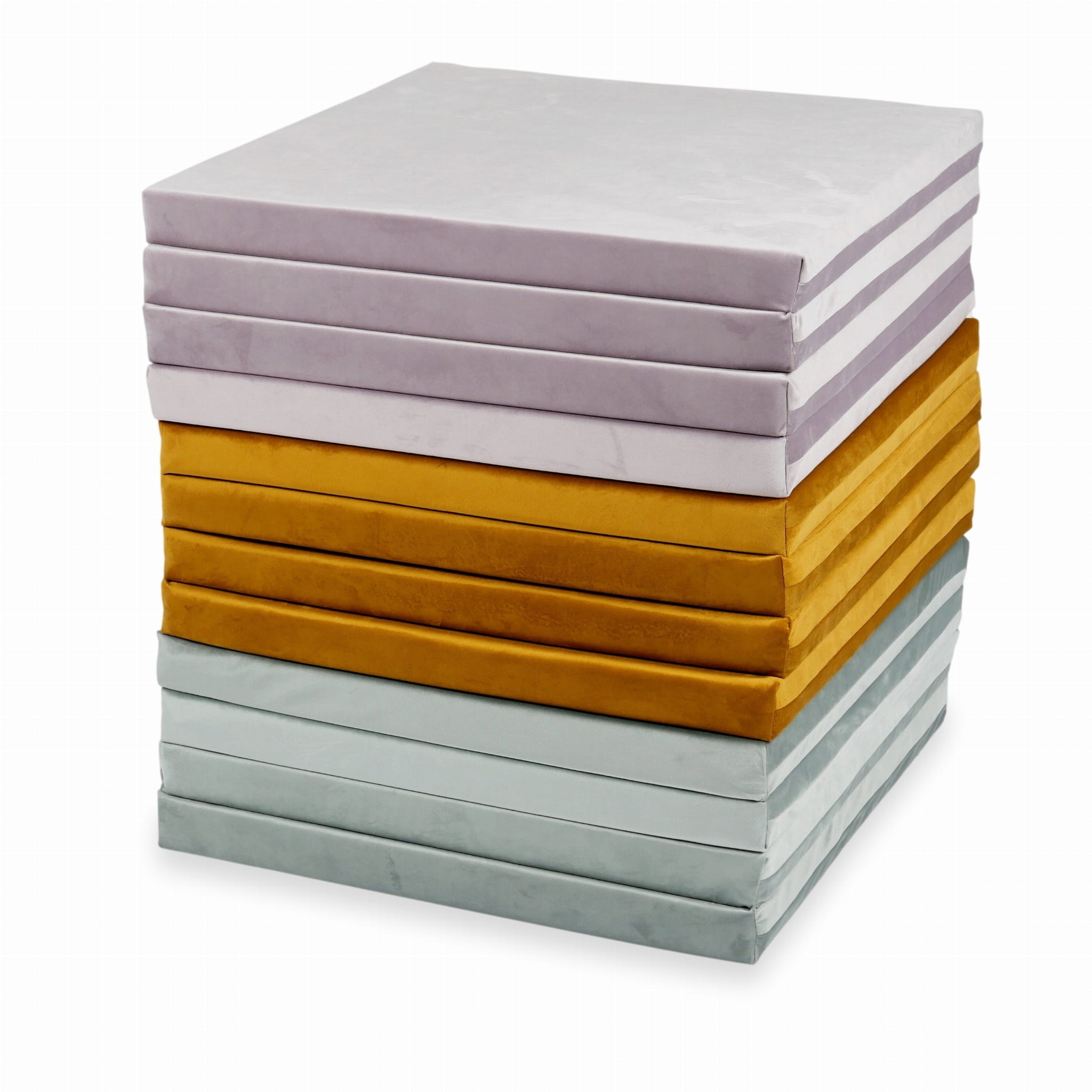 Speelmat opvouwbaar- 120x120 cm - velvet - vierkant - grijs