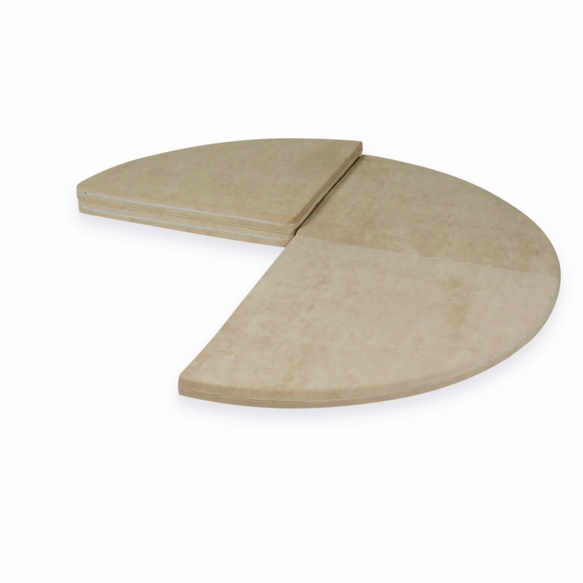 Speelmat opvouwbaar - 160 cm - velvet - rond - beige