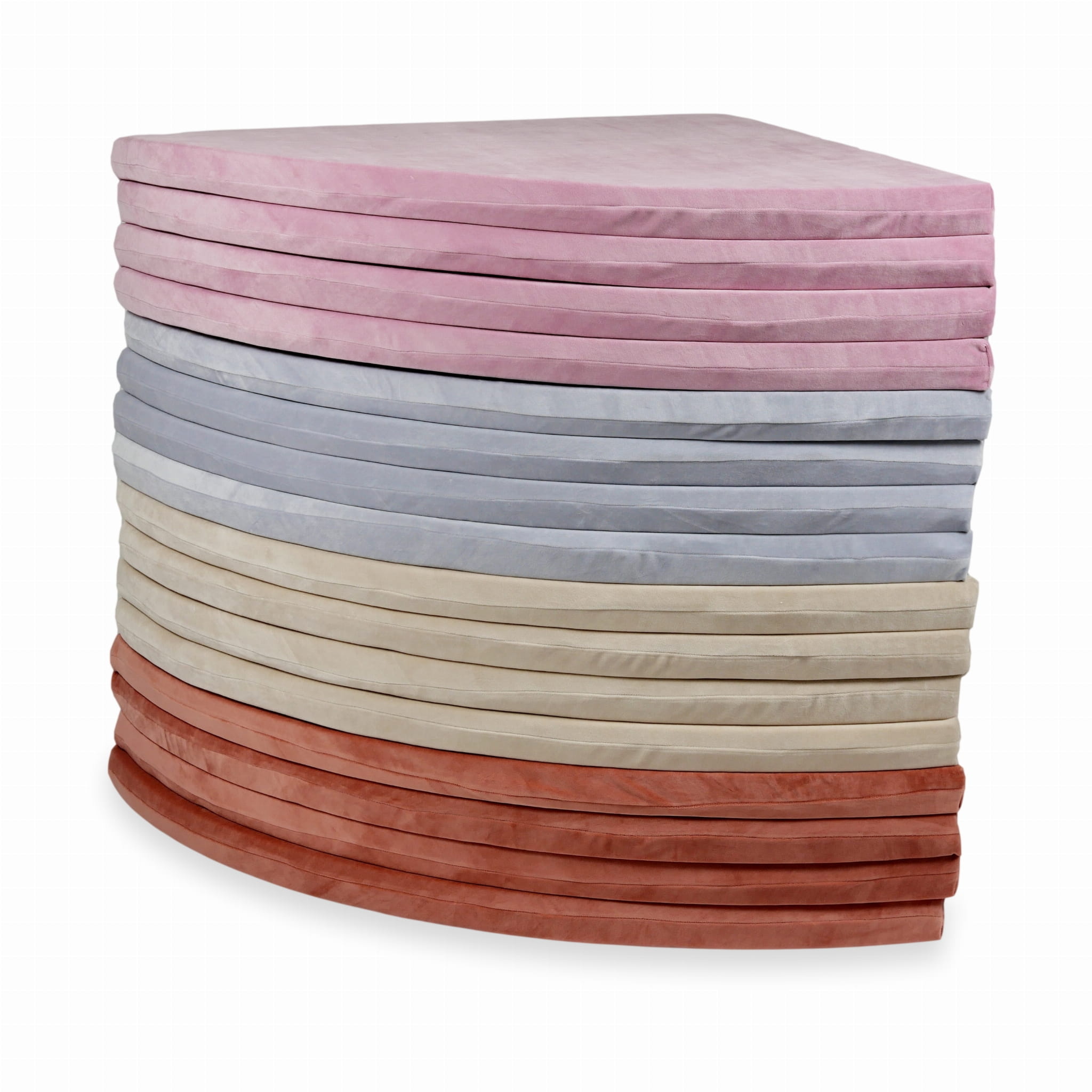 Speelmat opvouwbaar - 160 cm - velvet - rond - beige