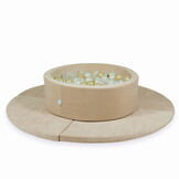 Speelmat opvouwbaar - 160 cm - velvet - rond - beige