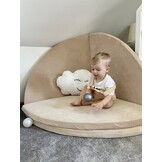 Speelmat opvouwbaar - 160 cm - velvet - rond - beige