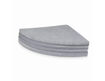 Speelmat opvouwbaar - 160 cm - rond - lichtgrijs - velvet