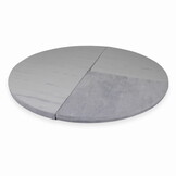 Speelmat opvouwbaar - 160 cm - rond - lichtgrijs - velvet