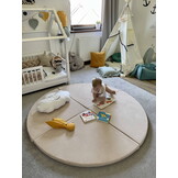 Speelmat opvouwbaar - 160 cm - rond - lichtgrijs - velvet