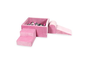 Foam speelset - met ballenbak en 400 ballen - 4-delig - roze