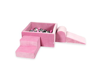 Foam speelset - met ballenbak en 400 ballen - 4-delig - roze