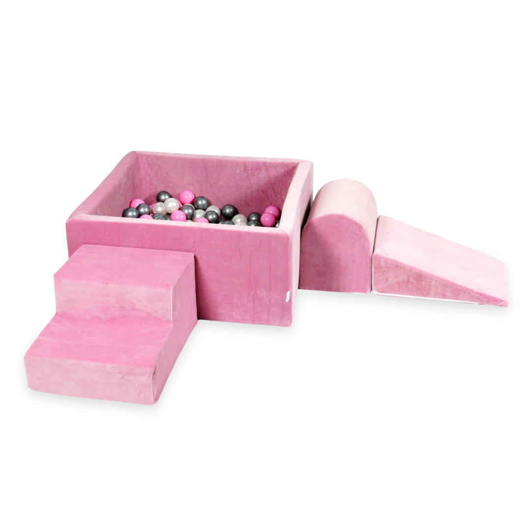 Foam speelset - met ballenbak en 400 ballen - 4-delig - roze